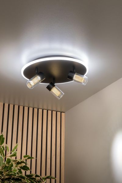 Lucide EVERINA - Flush ceiling light - Ø 40 cm - LED Dim. - CCT - 2200K/6500K - Black